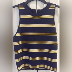 English Factory Navy and Yellow Striped Tank Top